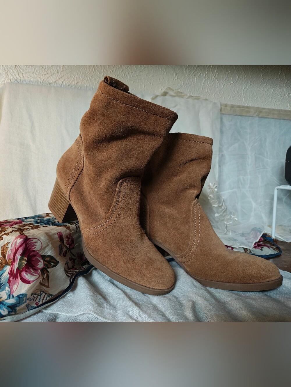Suede Tan Leather Boots